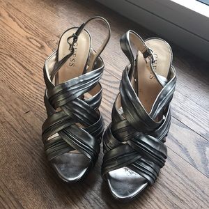 Guess silver high heels